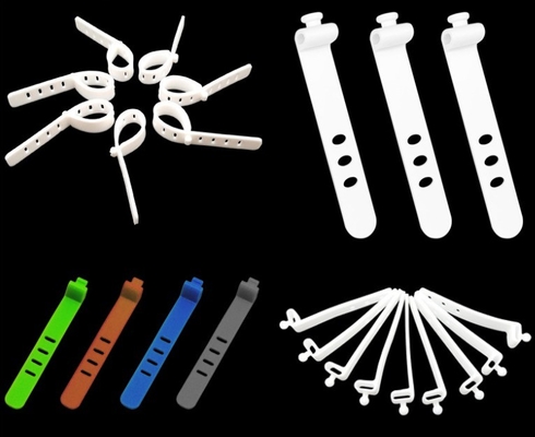 MVQ Custom Moulding Silicone Rubber Molded Part for Multifunctional Adjustable Cable Band (МВК) Специализированная формовая часть из силиконовой резины для многофункциональной регулируемой кабельной ленты