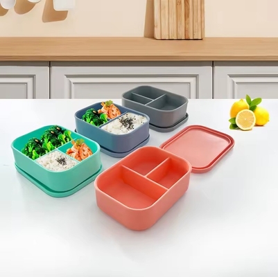 Многоразовое использование BPA FREE Силиконовый Бэнто коробка обеда для школьников Контейнер для хранения пищи