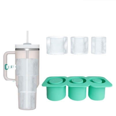 Силиконовый Stanley Ice Cube Tray с крышкой 3 полые цилиндровые ледяные формы для 30-40 унций чашек